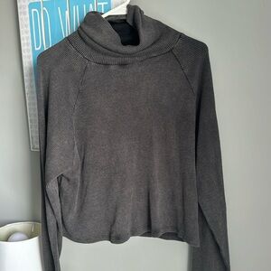 Waffle turtle neck long sleeve